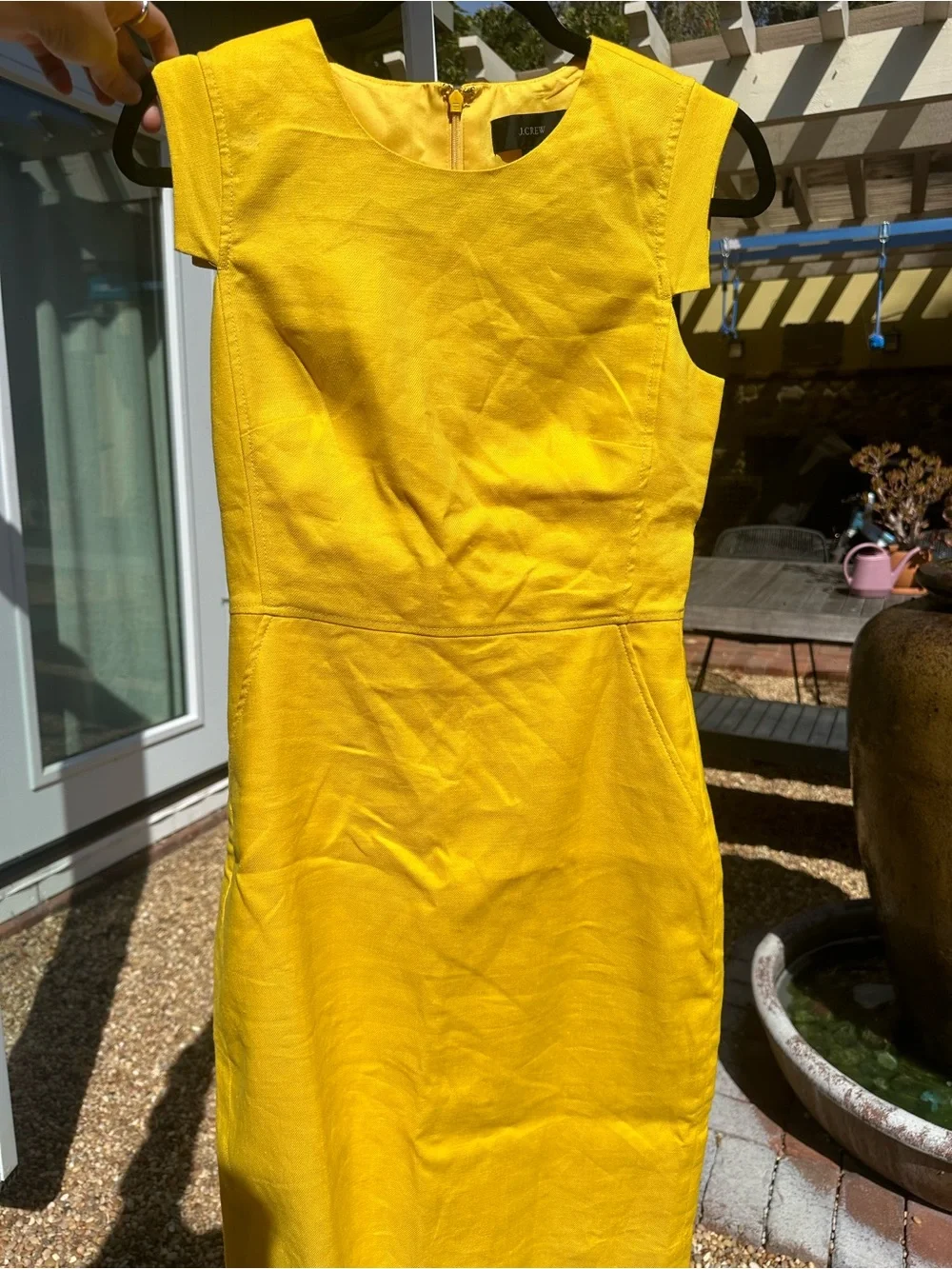 J. Crew Yellow Resume Cap Sleeve Sheath Dress